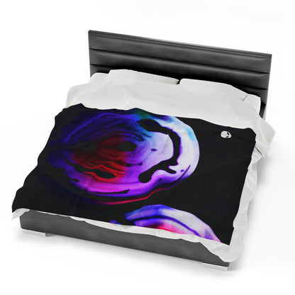 "Exploring Contrasts: A Colorful Dance of Luminance and Chromatic Aberration" - The Alien Velveteen Plush Blanket