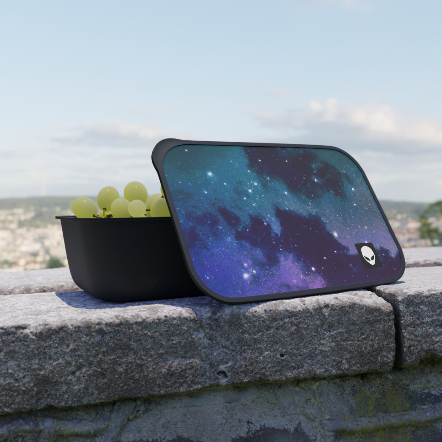 "Midnight Celestial Symphony" - The Alien Eco-friendly PLA Bento Box with Band and Utensils