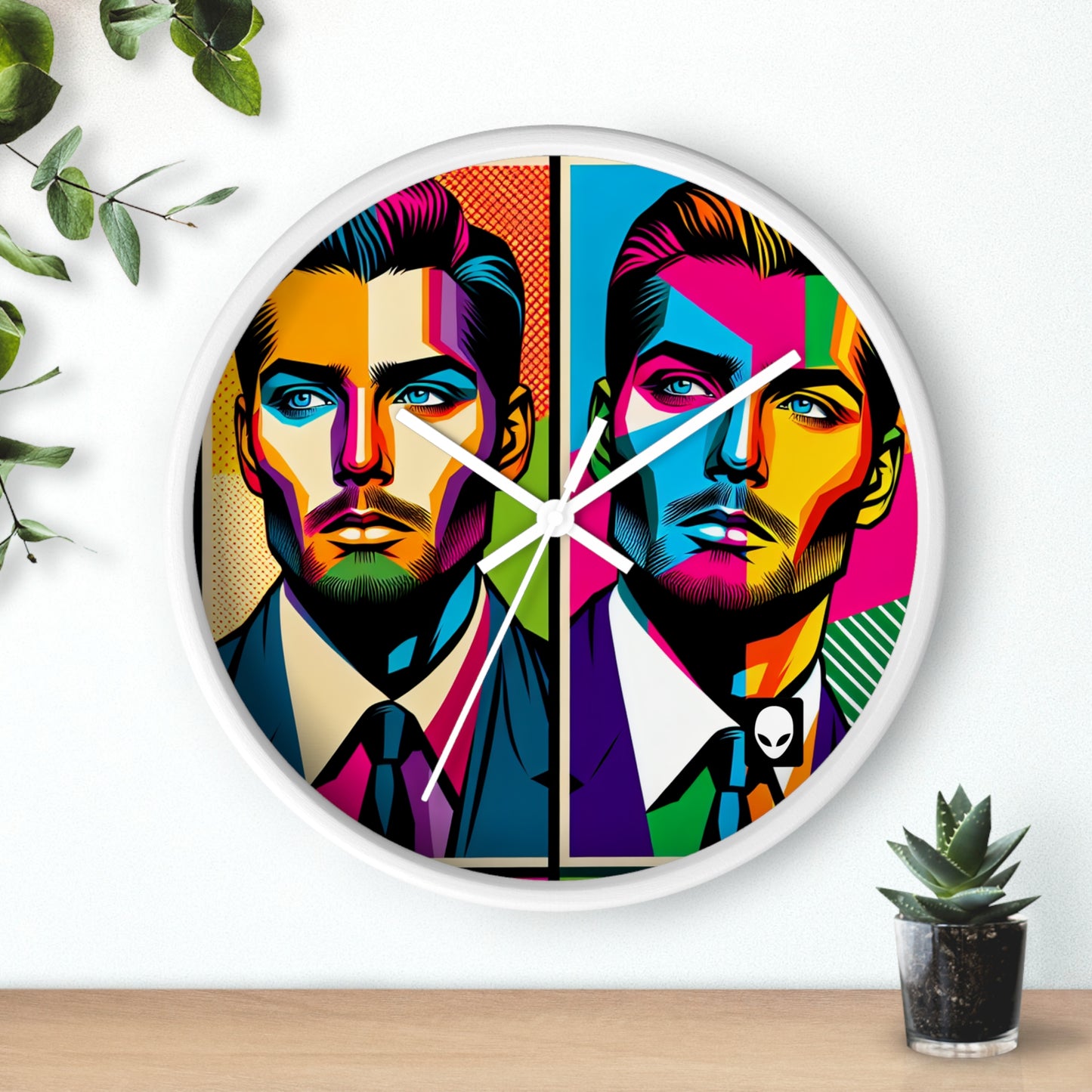 "Retrato de celebridad pop art" - El reloj de pared alienígena estilo pop art