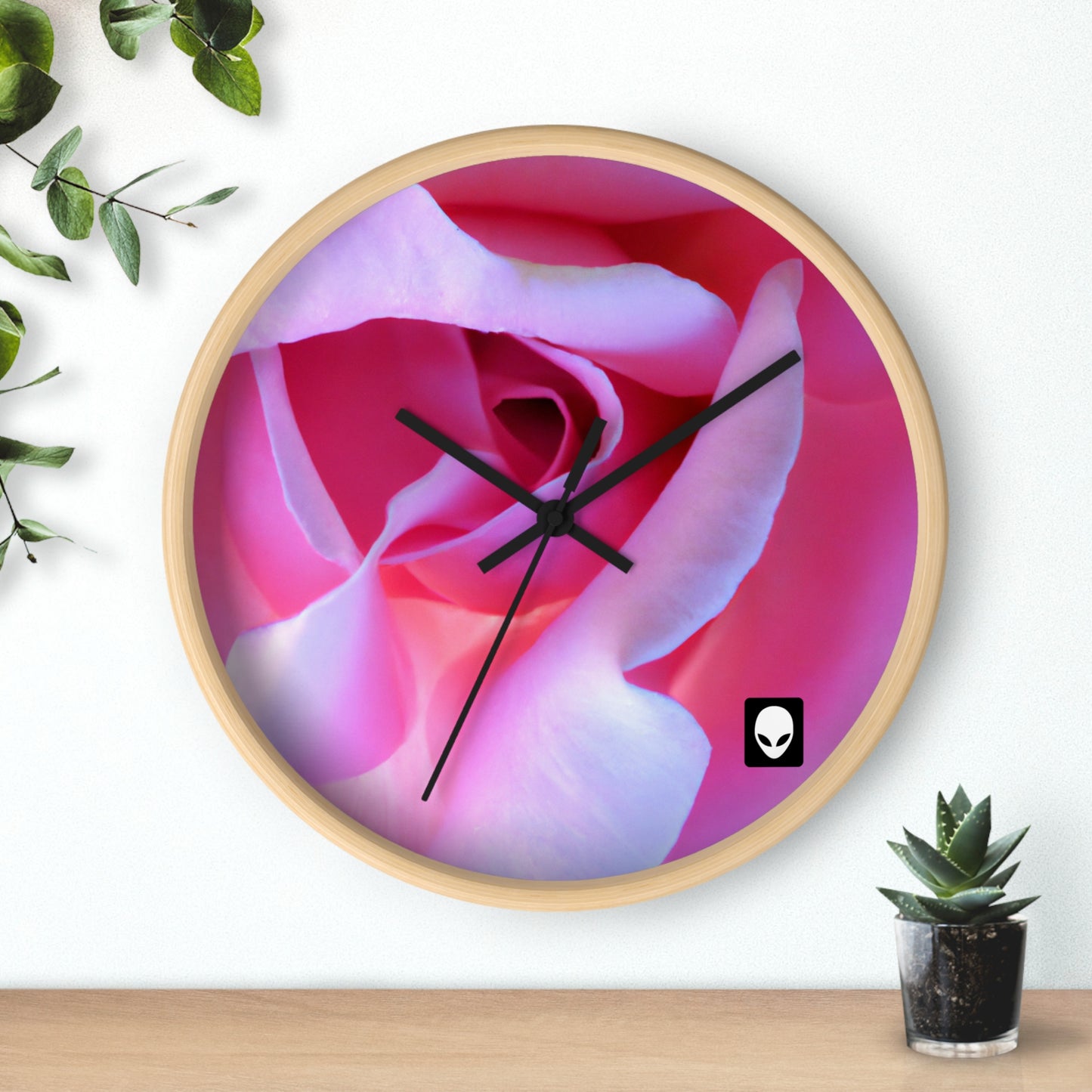 "Flores dichosas: la delicada belleza de la naturaleza" - El reloj de pared alienígena