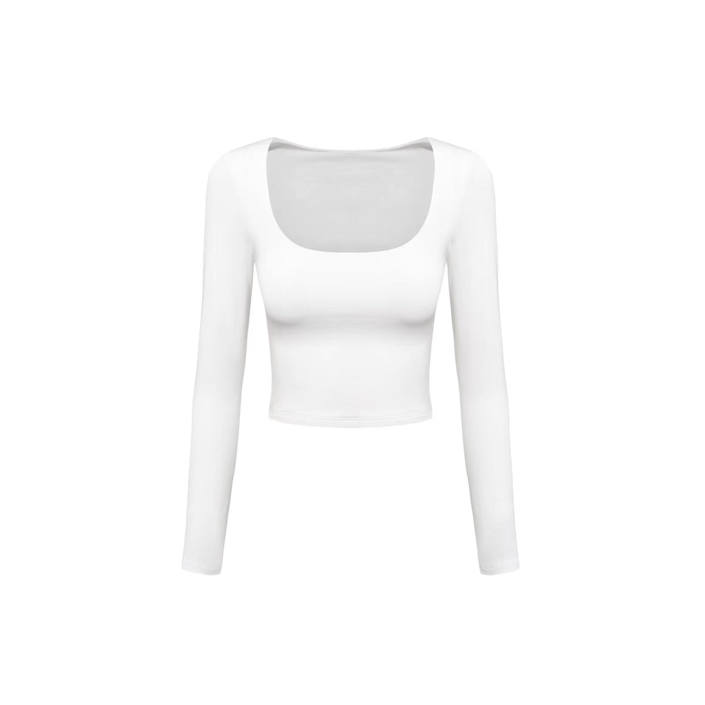 Slim Fit Solid Color Cotton off-Neck Pullover Street Hipster Hollow-out Elegant Navel-Exposed All-Match Short Top