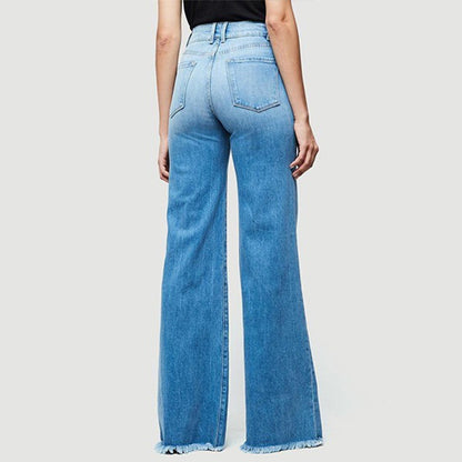 Vaqueros de Mujer Slim Fit Adelgazantes Pantalones con Borlas de Pierna Ancha Jeans