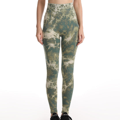 Batik-Leggings für Damen, Fitness, Yoga, nahtlos, Push-Up, Workout-Strumpfhose, Fitnessstudio, Sport-Leggings