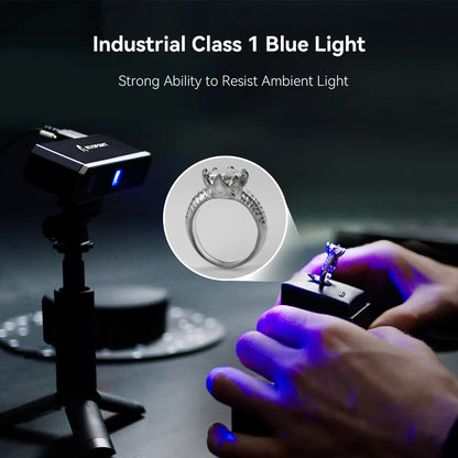 Revopoint Mini 3D Scanner SDual-axisTurntable Combo, 0.02MM Precision, 10 Fps Scan Speed Industrial Blue Light, for 3D Printing