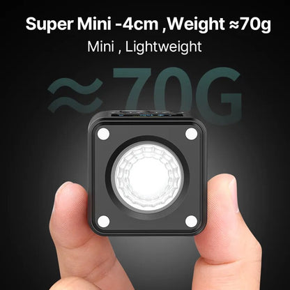 Ulanzi L2 RGB Mini COB Video Camera Light Dimmable 360° Full Color Light with Diffuser Honeycomb Photography for DSLR Camera