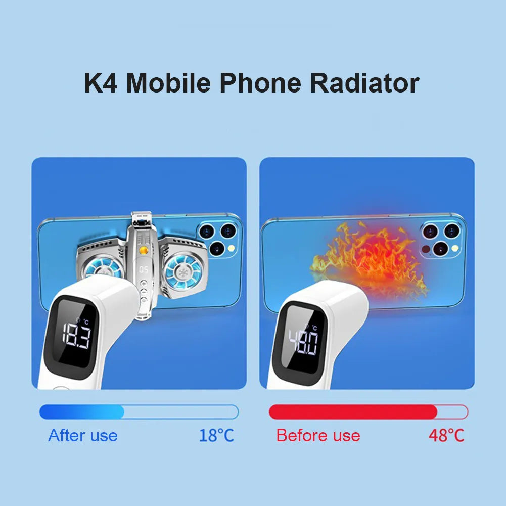 Enfriador de teléfono móvil, ventilador de refrigeración Dual RGB, radiador de teléfono para Xiaomi, iPhone, disipador de calor, refrigeración de juego para Pubg Genshin Impact