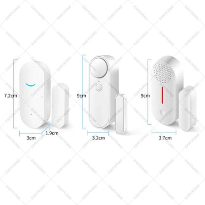 Tuya Smart WiFi Door Sensor Door Open / Closed Detectors Wifi Home Alarm Compatible With Alexa Google Home  Tuya APP