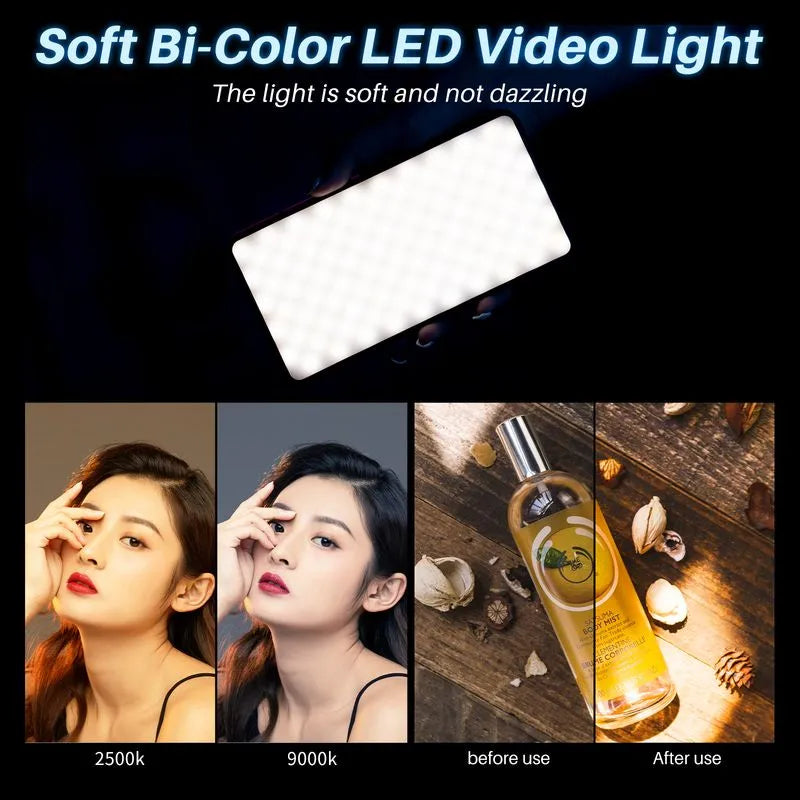 VIJIM Ulanzi VL200 LED-Videoleuchte mit weichem Diffusor, 360°-Kugelkopf, 5000 mAh, 2500–9000 K, Füllfeldlampe, Kameralicht für YouTube