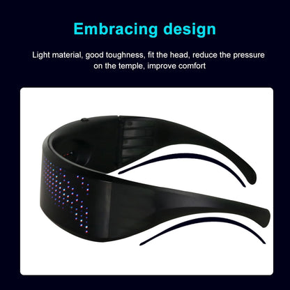 LED  Smart Luminous Glasses DIY App Control Electronic Futuristic Full-color Glasses Halloween Festival KTV Bar Party Glasses