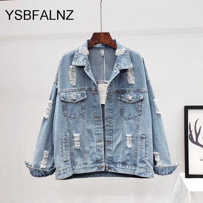 Frauen Denim Jacke Feminine Frühling Herbst Boho Pailletten Blumen Applikationen Stickerei Mantel Langarm Oberbekleidung Weibliche Veste Femme