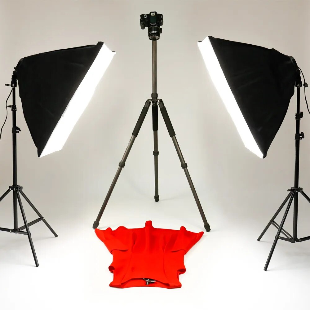 Kits de iluminación Softbox para fotografía, sistema de luz profesional con bombillas fotográficas E27, equipo de estudio fotográfico, 50x70CM