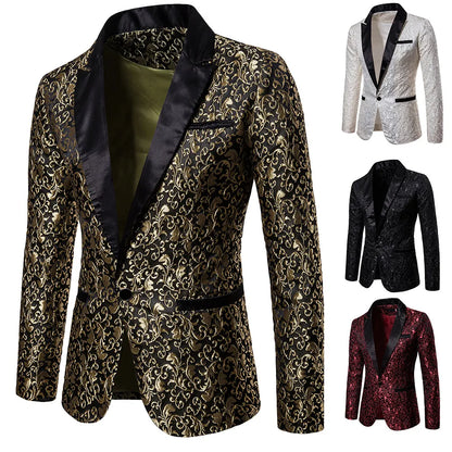 Herren-Party-Anzug mit Blumenmuster, stilvoller Smoking, Hochzeits-Blazer, Abschlussball-Smoking