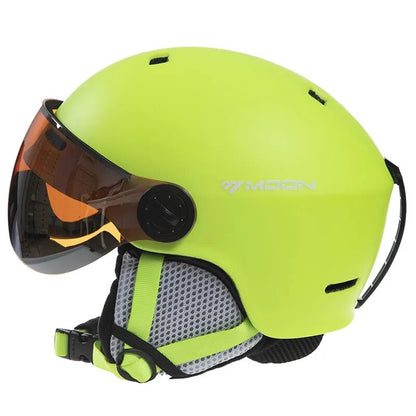 Casco de esquí MOON, gafas integradas de PC + EPS, casco de esquí de alta calidad, deportes al aire libre, esquí, Snowboard, cascos de Skateboard