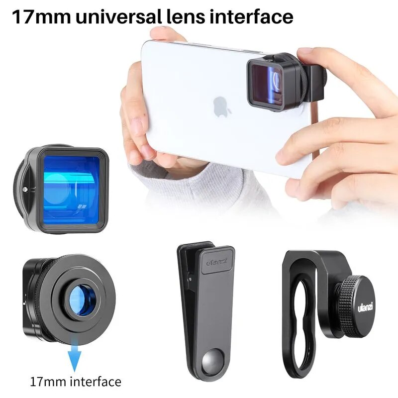 Lente anamórfica Ulanzi 1.55XT para iPhone 13 12 Mini Pro Max 11 1.55X pantalla ancha vídeo pantalla ancha Slr película Videomaker cineasta