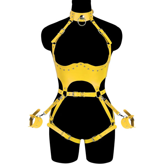 Leder Harness Set Sexy Body Dessous Harajuku Riemen Oberschenkel Strumpfbänder Gürtel Harness Strumpf Gürtel Bein