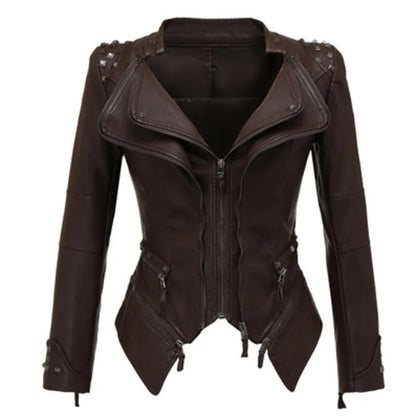 Lederjacke Damen Femme Veste Chaqueta Mujer Motorrad