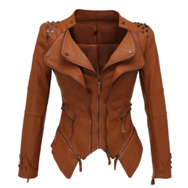 Lederjacke Damen Femme Veste Chaqueta Mujer Motorrad