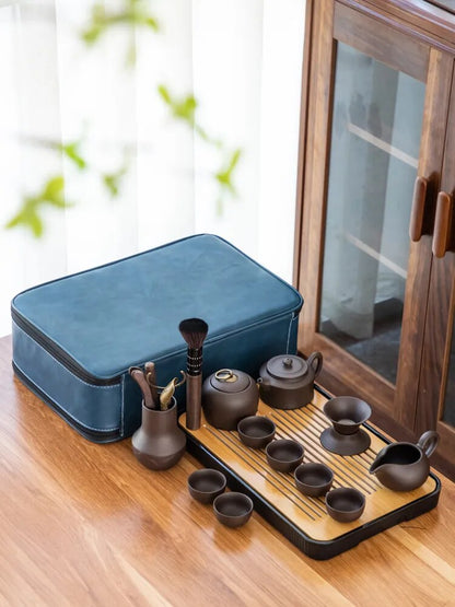 Lila Ton Tee-Set Luxus Chinesischen Reise Kreative Tragbare Kung Fu Teekanne und Tasse Set Porzellan Teteras Haushalts Produkte 50