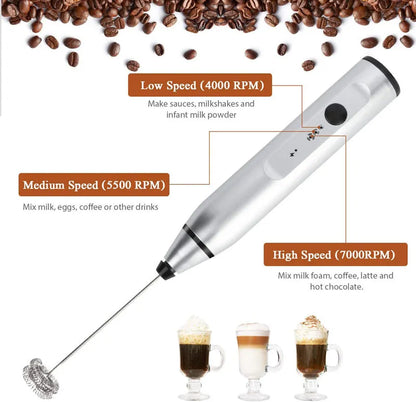 Drahtlose Milchaufschäumer, elektrischer Handmixer mit USB, elektrische Mini-Kaffeemaschine, Schneebesen, Mixer für Kaffee, Cappuccino, Creme