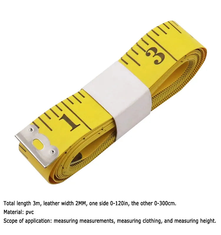 Soft 3m 300cm sewing tailor's tape body measuring ruler tailor's soft tape measuring tape