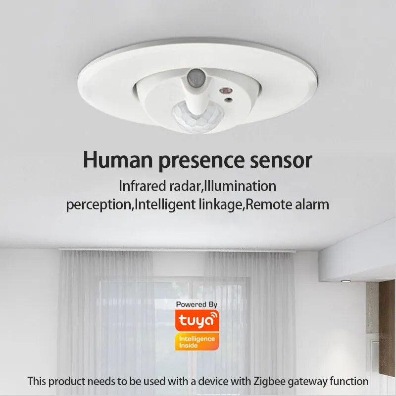 Tuya Smart ZigBee Smart Deckenmontierter menschlicher Anwesenheitssensor Tuya Bewegungserkennungssensor für den menschlichen Körper