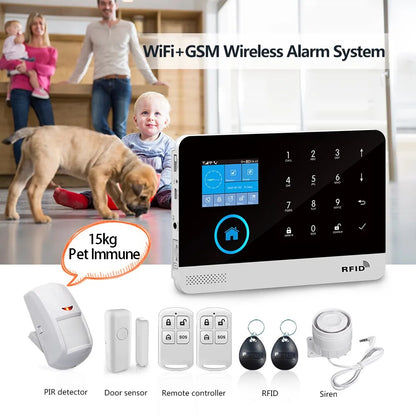 PGST PG103 Wifi 4G Tuya sistema de alarma con Sensor de movimiento inmune a mascotas cámara IP inalámbrica soporte de seguridad para el hogar inteligente Alexa enchufe de la UE