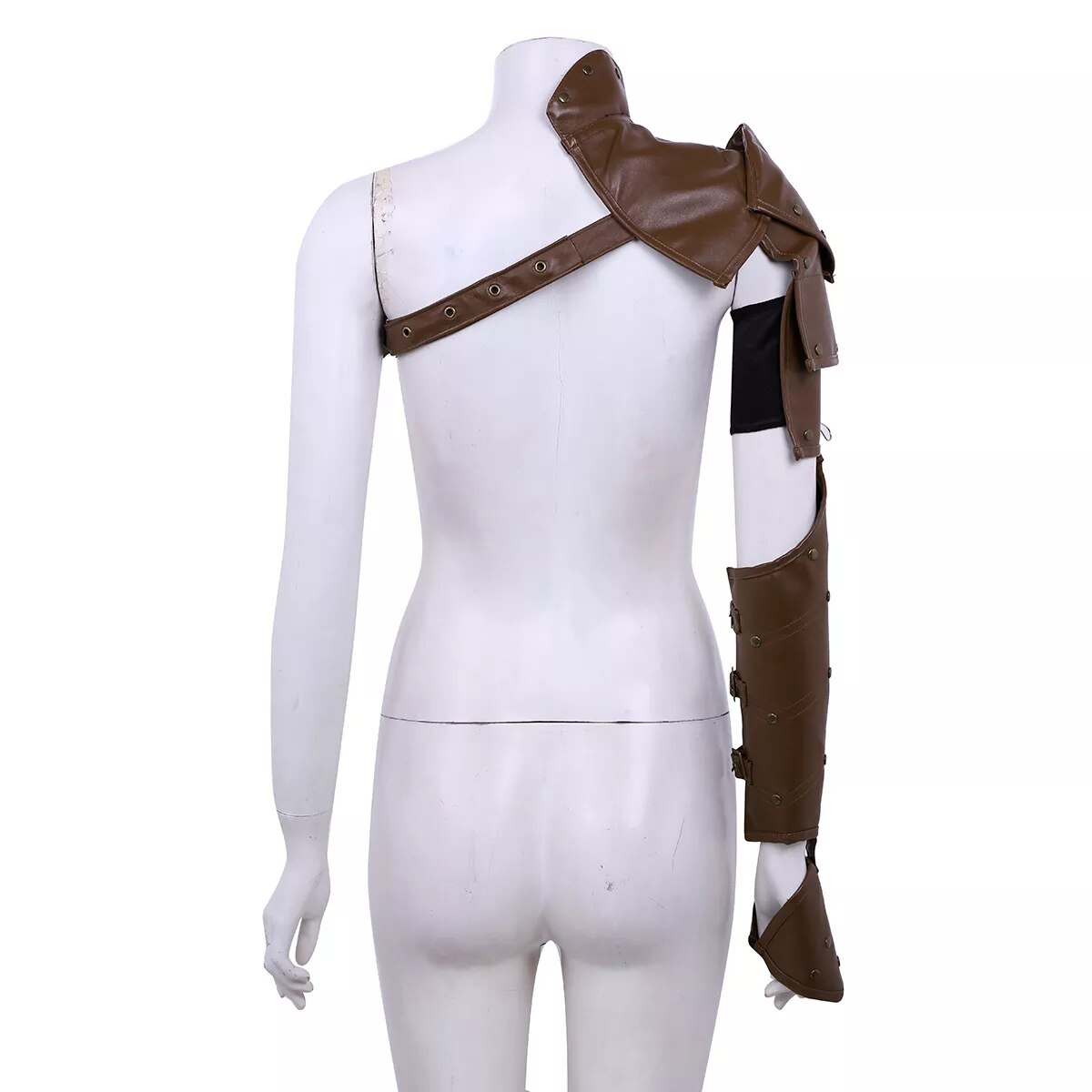 Conjunto de correas para el brazo, armadura de hombro Medieval de PU Steampunk gótica, remaches de Metal ajustables, Funda de cuero, accesorios para disfraz de Cosplay