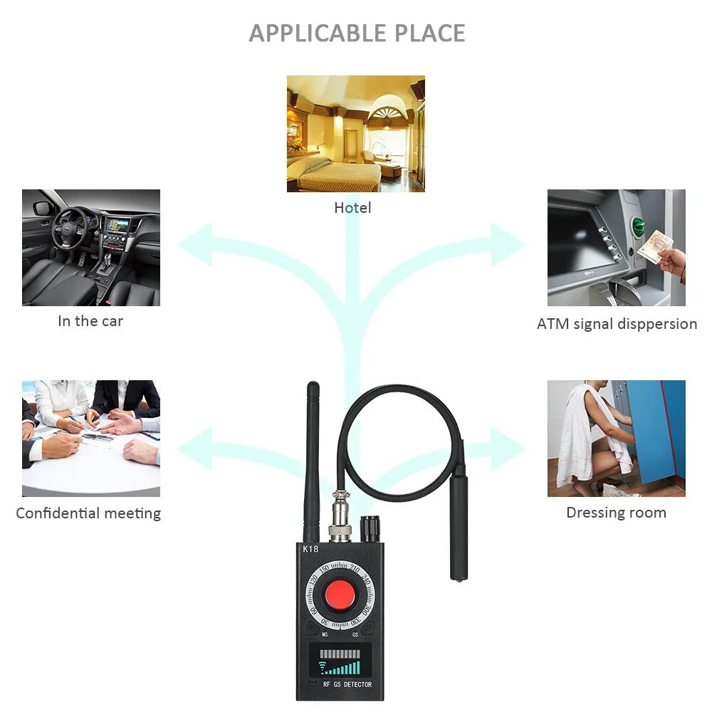 PEGATAH Anti Candid Detector Camera Bug Gadgets Wiretapping Finder GPS Signal lens RF Tracker Detect Multi-function Anti Camera