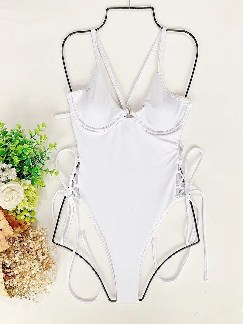 Traje de baño para mujer, traje de baño de una pieza, traje de baño sin espalda para mujer, traje de baño ajustado, Monokini para mujer, ropa de playa