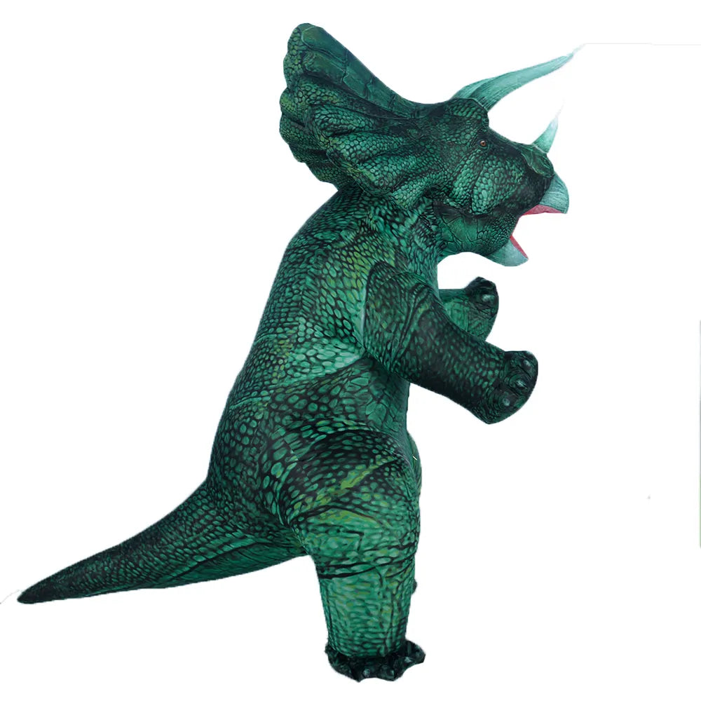 Nuevo inflable Dino t-rex Spinosaurus Pterosaur Triceratops adulto Velociraptor disfraz mascota Cosplay Halloween mujer hombre chico