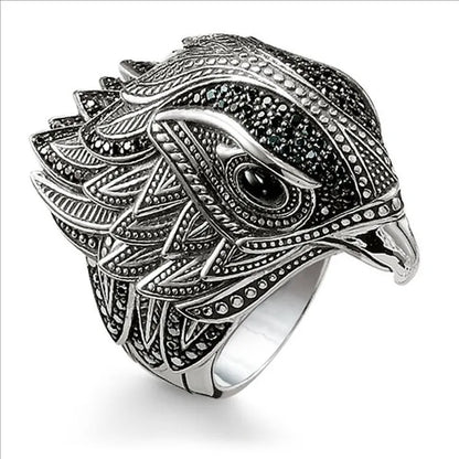 Personality retro Eagle ring men's fashion creativity old Thai silver bird ring