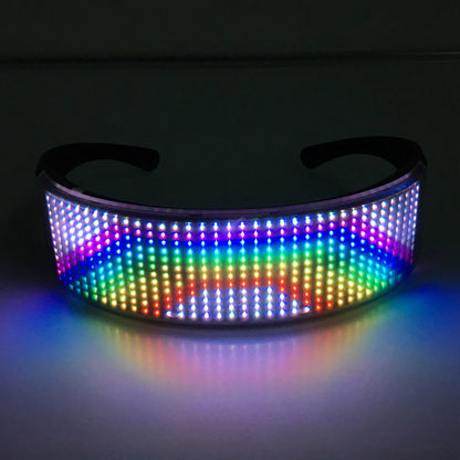 LED Smart Leuchtbrille DIY App Steuerung Elektronische futuristische Vollfarbbrille Halloween Festival KTV Bar Party Brille