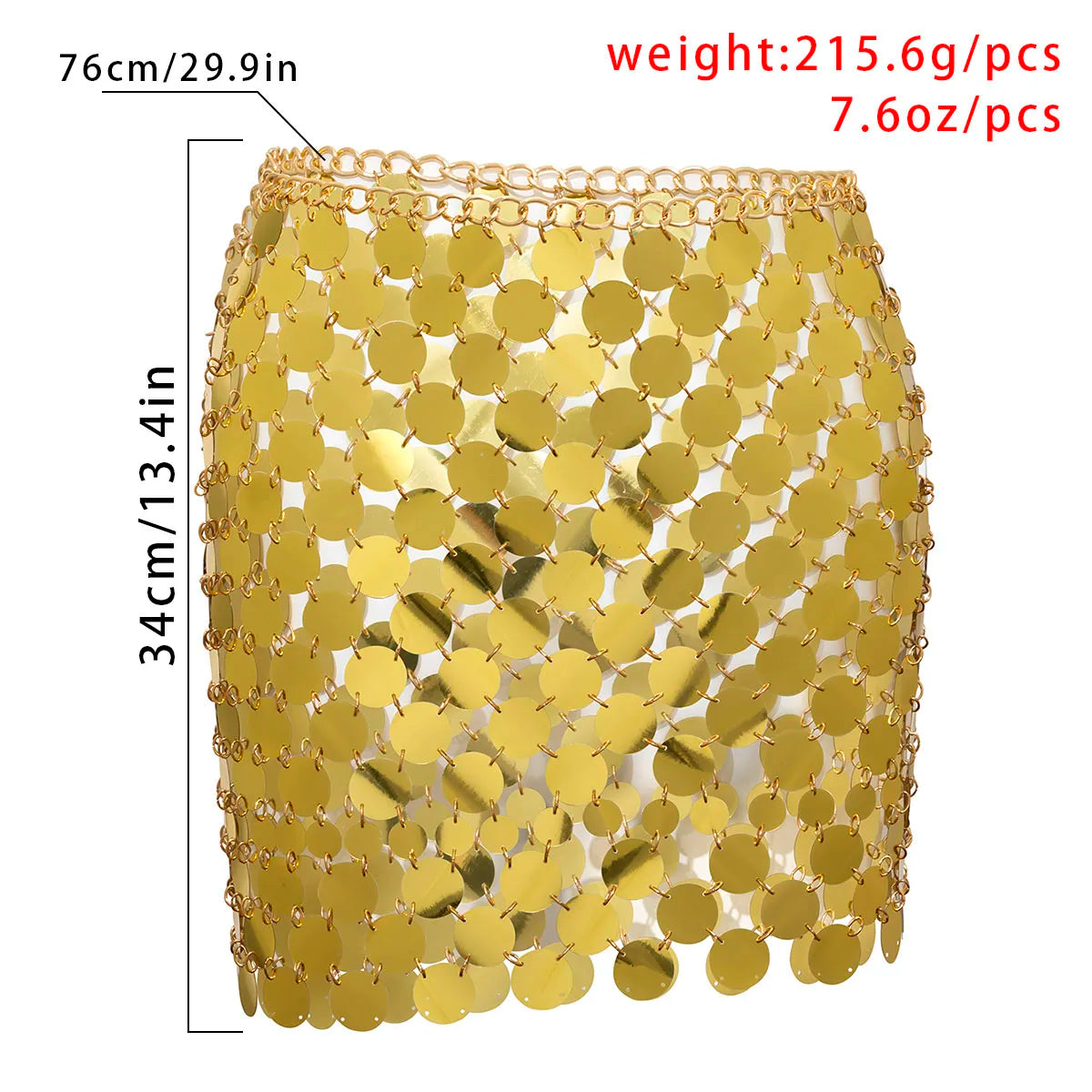 IngeSight.Z Shiny Plastics Sequins Belly Chain Disc Skirt for Women Sexy Waist Chain Dress Body jewelry Rave Festival Clothing