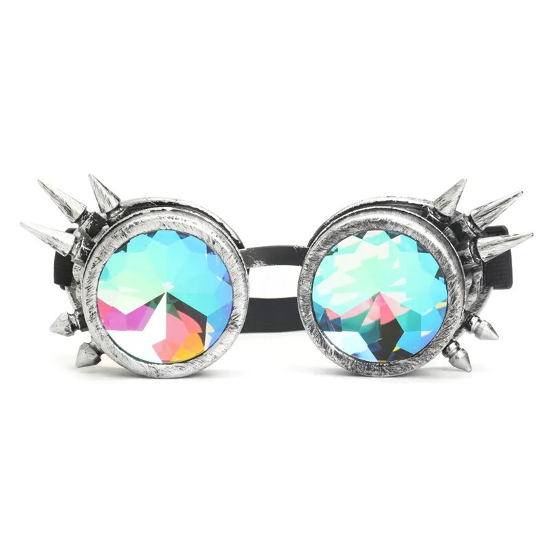 Steampunk Goggles Sunglasses Men Women Kaleidoscope Glasses Rave Festival Holographic Glasses Retro Party Cosplay Goggle Eyewear