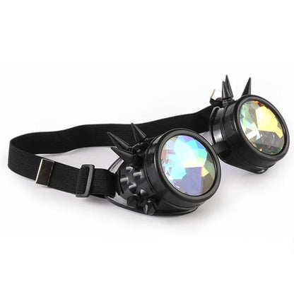 Steampunk Goggles Sunglasses Men Women Kaleidoscope Glasses Rave Festival Holographic Glasses Retro Party Cosplay Goggle Eyewear