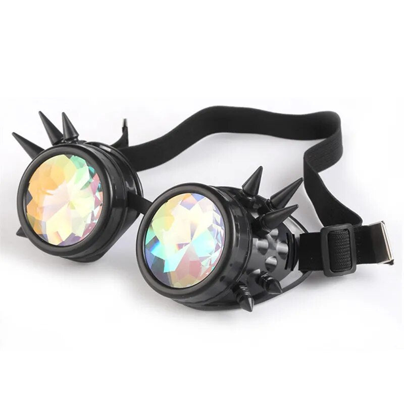 Steampunk Brille Sonnenbrille Männer Frauen Kaleidoskop Brille Rave Festival Holographische Gläser Retro Party Cosplay Goggle Brillen