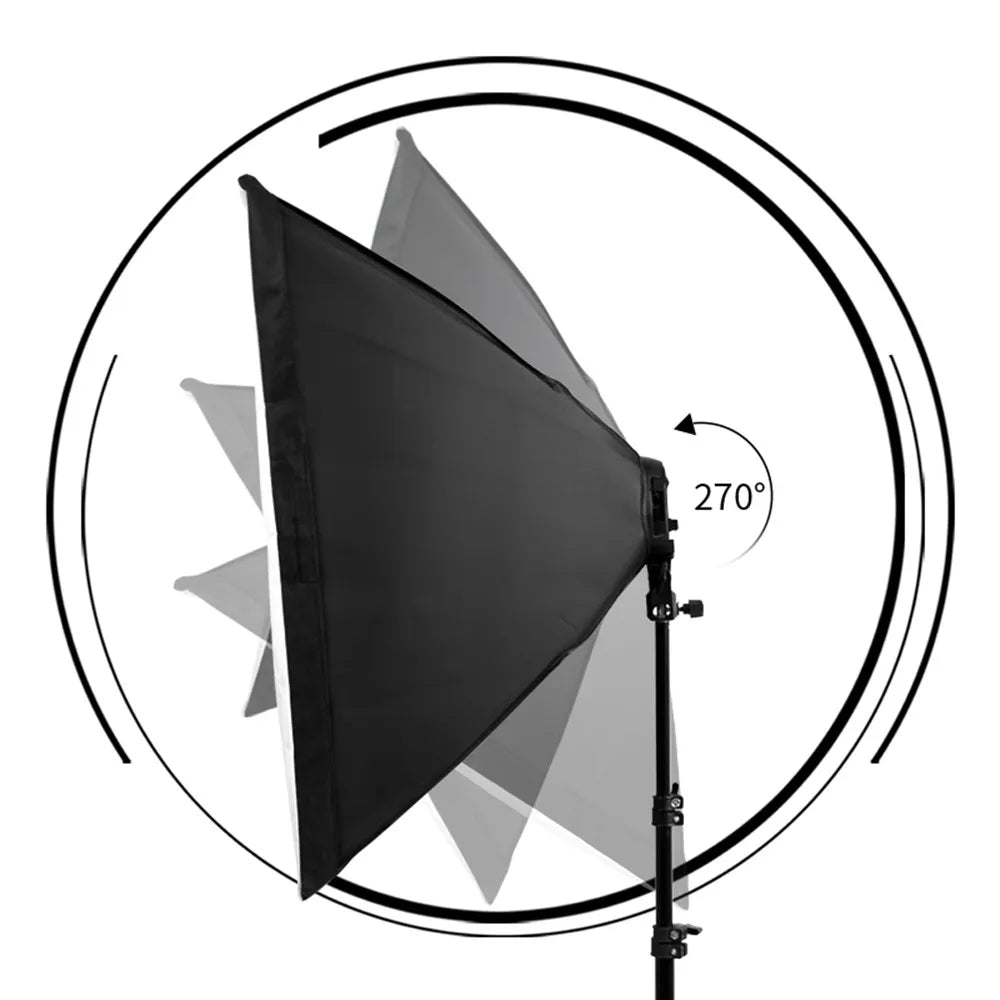 Photography 50x70CM Softbox Lighting Kits Professional Light System With E27 Photographic Bulbs Photo Studio Equipment