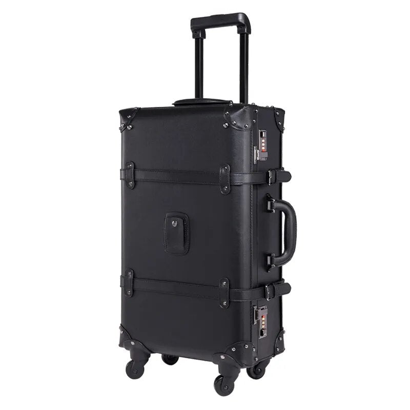 Retro Design High Grade 20/22/24 Inch Strong And Sturdy Trolley Boarding Suitcase Travel Waterproof Rolling Luggage Spinner Box