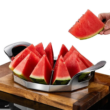 Wassermelonenschneider mit Griff, Ganzkörper-Obstschneider aus Edelstahl, Küchenutensilien-Gadget für Wassermelone, Kantalupenmelone