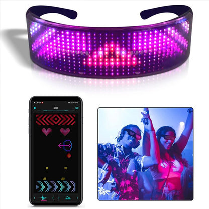 LED  Smart Luminous Glasses DIY App Control Electronic Futuristic Full-color Glasses Halloween Festival KTV Bar Party Glasses