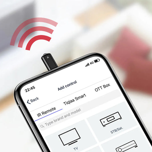 Control remoto IR Universal, aplicación inteligente, Control remoto de teléfono móvil, adaptador infrarrojo inalámbrico para electrodomésticos