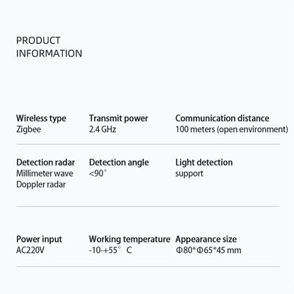 Tuya Smart ZigBee Smart Deckenmontierter menschlicher Anwesenheitssensor Tuya Bewegungserkennungssensor für den menschlichen Körper