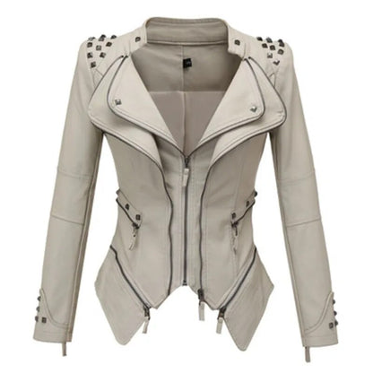 Lederjacke Damen Femme Veste Chaqueta Mujer Motorrad