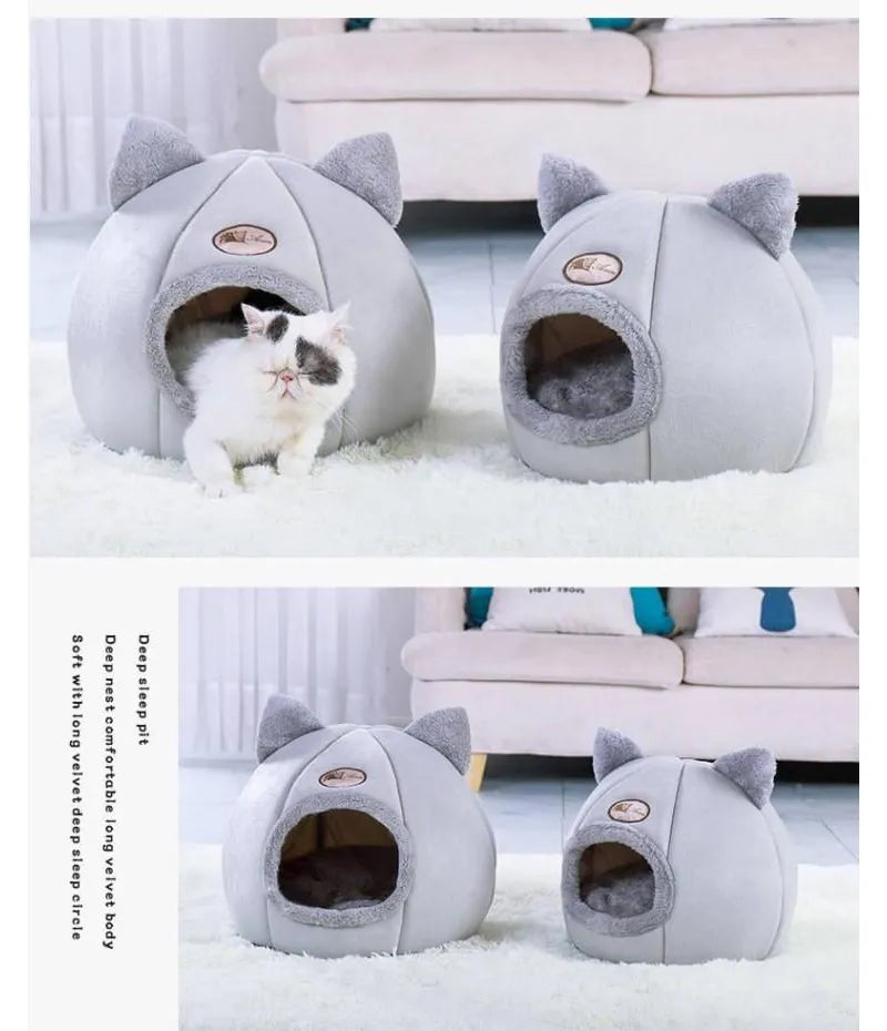 New Deep Sleep Comfort In Winter Cat Bed Iittle Mat Basket Small Dog House Products Pets Tent Cozy Cave Nest Indoor Cama Gato