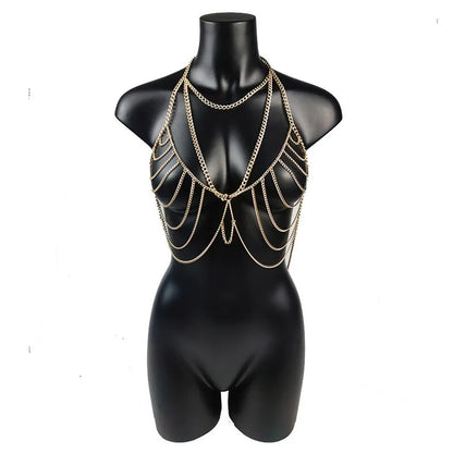 Körperkette Sexy Brustketten Mode Körperschmuck Bauchketten für Frauen Bikini Kleid Pullover Zubehör BH Paar Spiele Geschenk