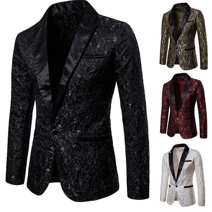 Traje de vestir de fiesta floral para hombre, elegante chaqueta de cena, chaqueta de boda, esmoquin de graduación