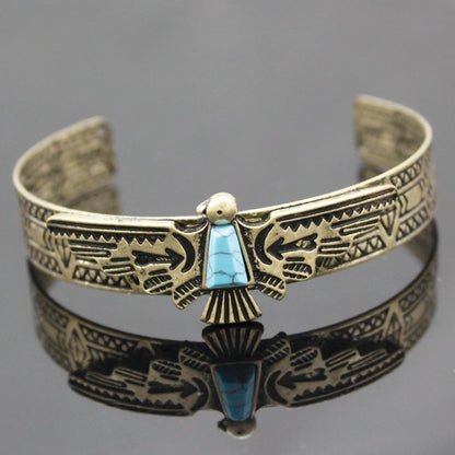 Vintage Gold Silber Überzogene Tribal Antike Schnitzen Adler Armbänder Für Frauen Armreifen Pulseiras Manschette Mode Männer Schmuck Zubehör