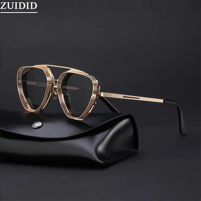 Vintage Steampunk Sunglasses For Men Fashion Punk Retro Oculos De Sol Masculino Luxury Zonnebril Heren Vasos Decorativos Glasses