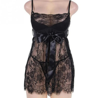 Heiße Spitze Hohl Pyjamas Sexy Plus Größe Dessous Frauen Sexy Mujer Sexi Babydoll Dessous Kostüm Plus Größe S-5XL