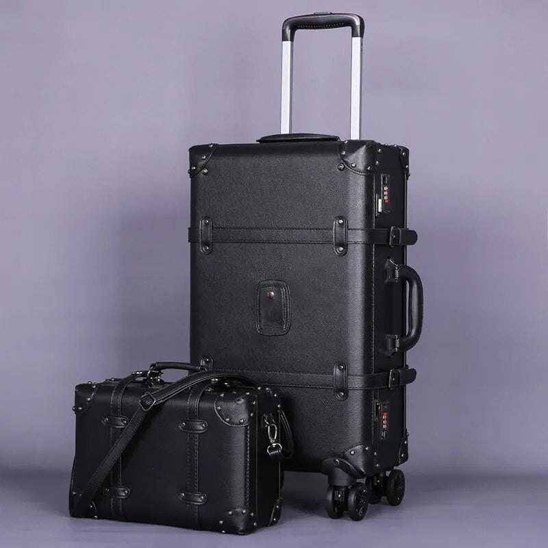 Retro Design High Grade 20/22/24 Inch Strong And Sturdy Trolley Boarding Suitcase Travel Waterproof Rolling Luggage Spinner Box